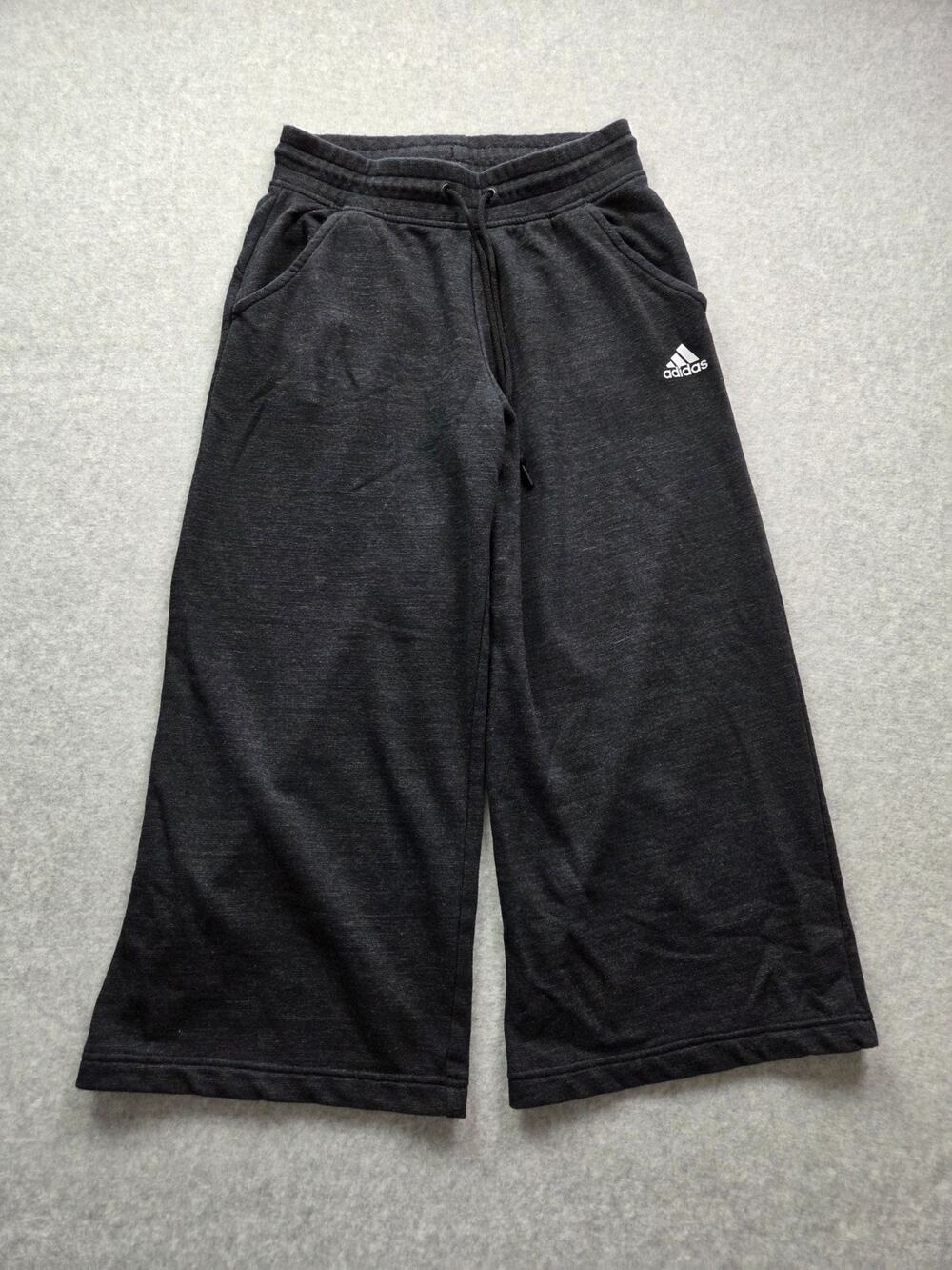 adidas Women's Sport 2 Street Wide Leg Culotte Pants Gray Cropped S Small